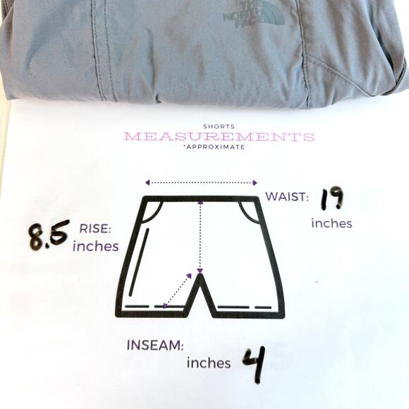 The North Face Women Nylon Stretch Active Shorts Size 12 Lightweight Hiking Gray - Picture 11 of 11